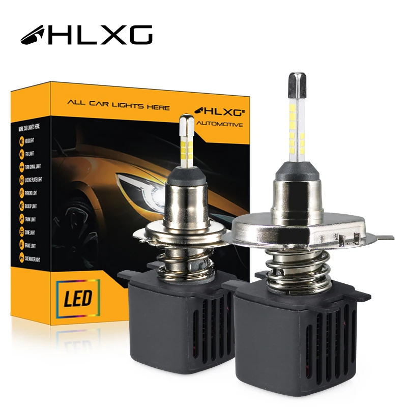 HLXG csp супер светодиодный h4 мини проектор h1 Дальний свет фар Turbo комплект H7 Canbus 9005 HB3