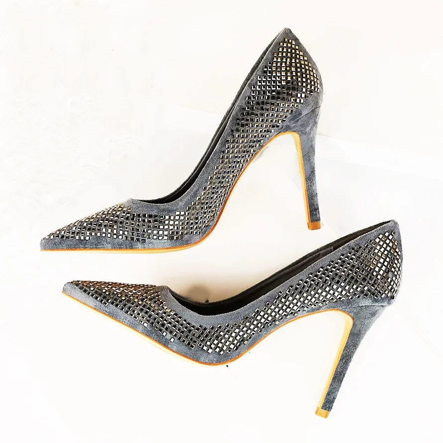 Шикарные женские туфли-лодочки с блестками привлекательные офисные туфли острым