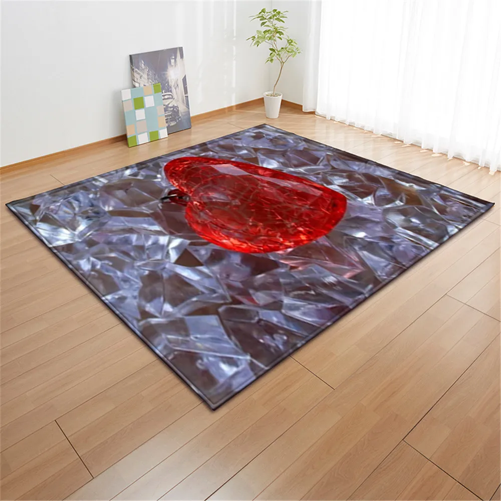 Романтический 3D ковер с бриллиантами мягкий фланелевый напольный коврик для
