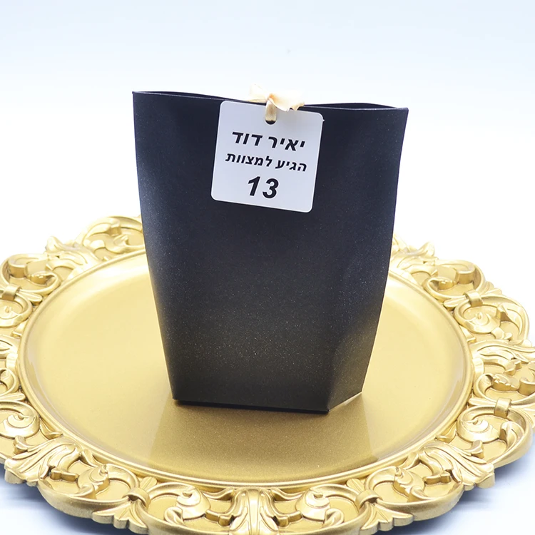 Черная Мерцающая бумага для еврейских подарков с лазерной резкой|Подарочные