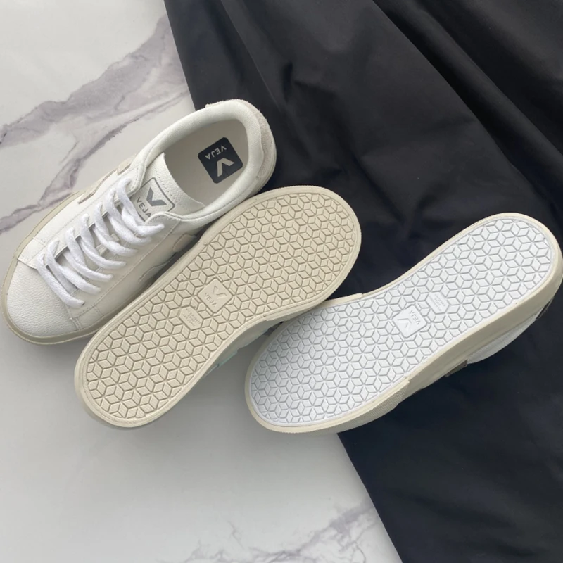 

Classic Retro Veja Fashion Ladies Sneakers V-shaped Classic Breathable Lightweight White Shoes Walking Shoes Lovers Shoes