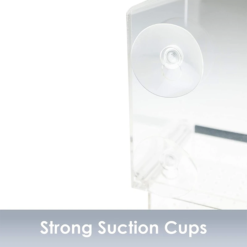

Acrylic Window Bird Feeder Strong Suction Cups Weatherproof with Shield Roof Drain Holes Outdoor Clear Bird House