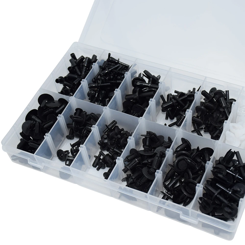 

350pcs Auto Fasteners Bumper Fender Mud Flap Mudguard Accessorise Plastic Rivet Fixing Clip Cover Mudguard Fastener Fixing Clips