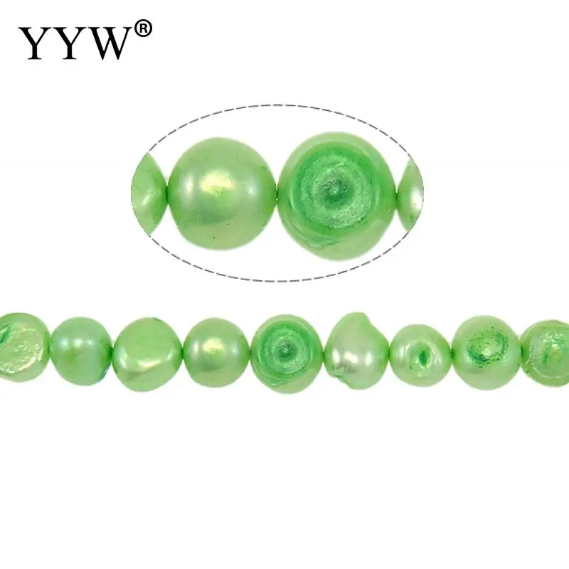 

Cultured Baroque Freshwater Pearl Beads Green Grade A 8-9mm Approx 0.8mm Hole 15Inch Strand for DIY Bracelet Necklace Jewelry