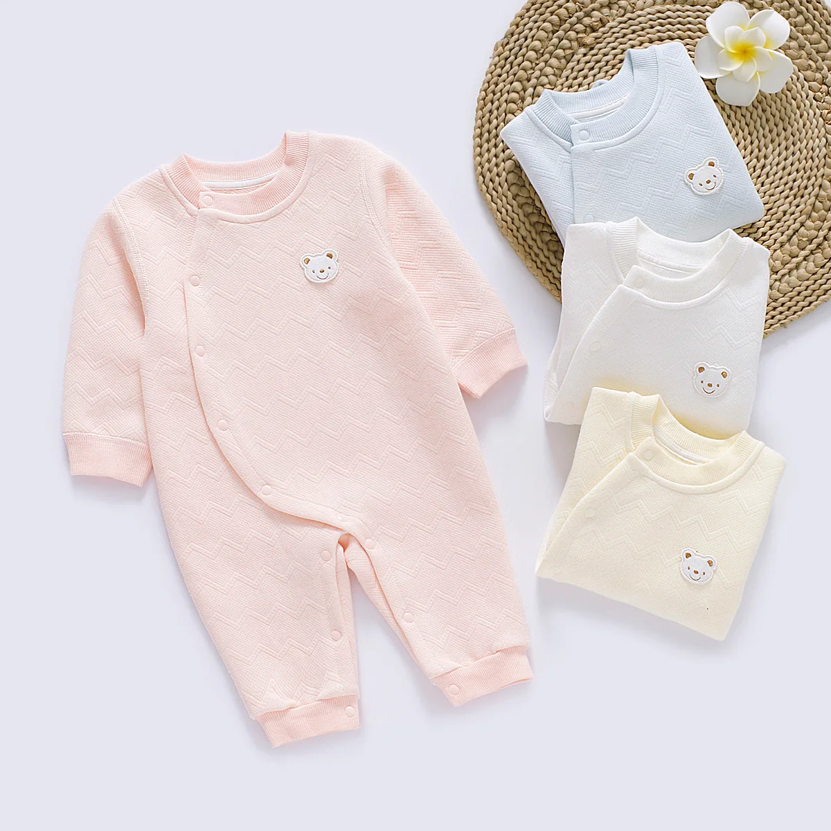 Детский комбинезон на весну и осень шелковая нить с длинными рукавами одежда для