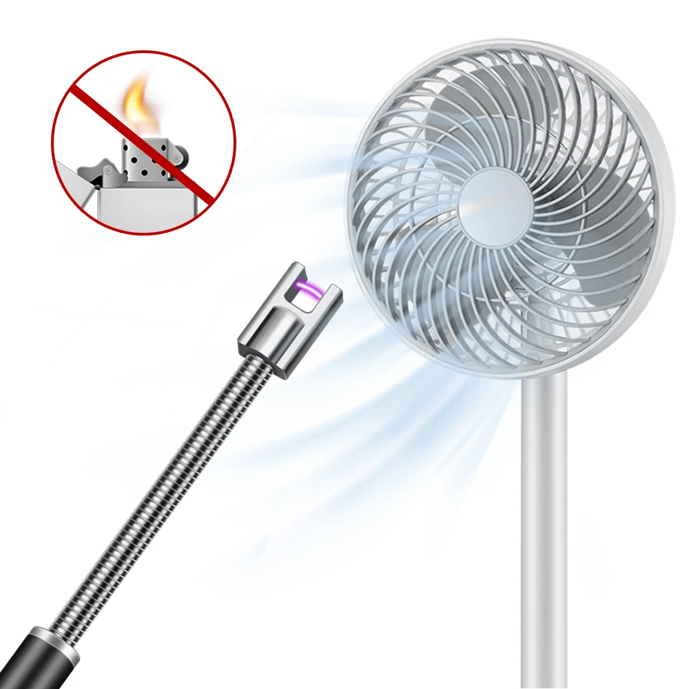 360 Rotation Long USB Electronic Lighters Rechargeable Pulse Arc Lighter Windproof Kitchen Outdoor BBQ Plasma Novelty | Дом и сад