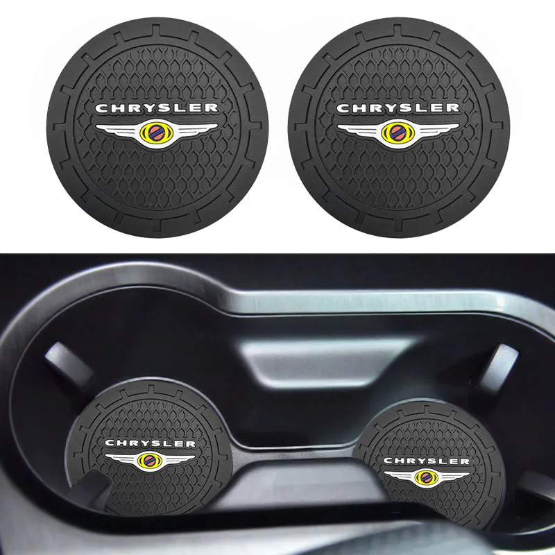 

2PCS Non-slip Pads Car Water Coaster for Chrysler 300c PT Cruiser Grand Voyager Pacifica Town Country Auto Interior Accessories