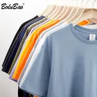 BOLUBAO 2021 летняя брендовая футболка с коротким рукавом, Мужская хлопковая футболка с круглым вырезом, высокое качество, модная однотонная мужская футболка