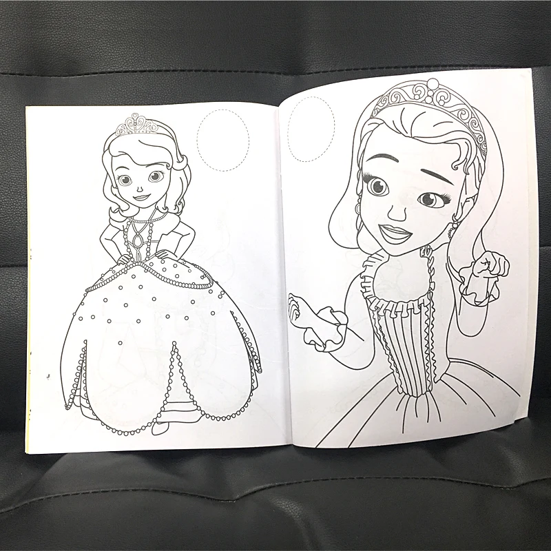 2 шт./компл. 16 страница София "Снежная принцесса книжка-раскраска стикер книги для детей взрослых рисунок/комиксов в мультипликационном стиле раскраски для детей
