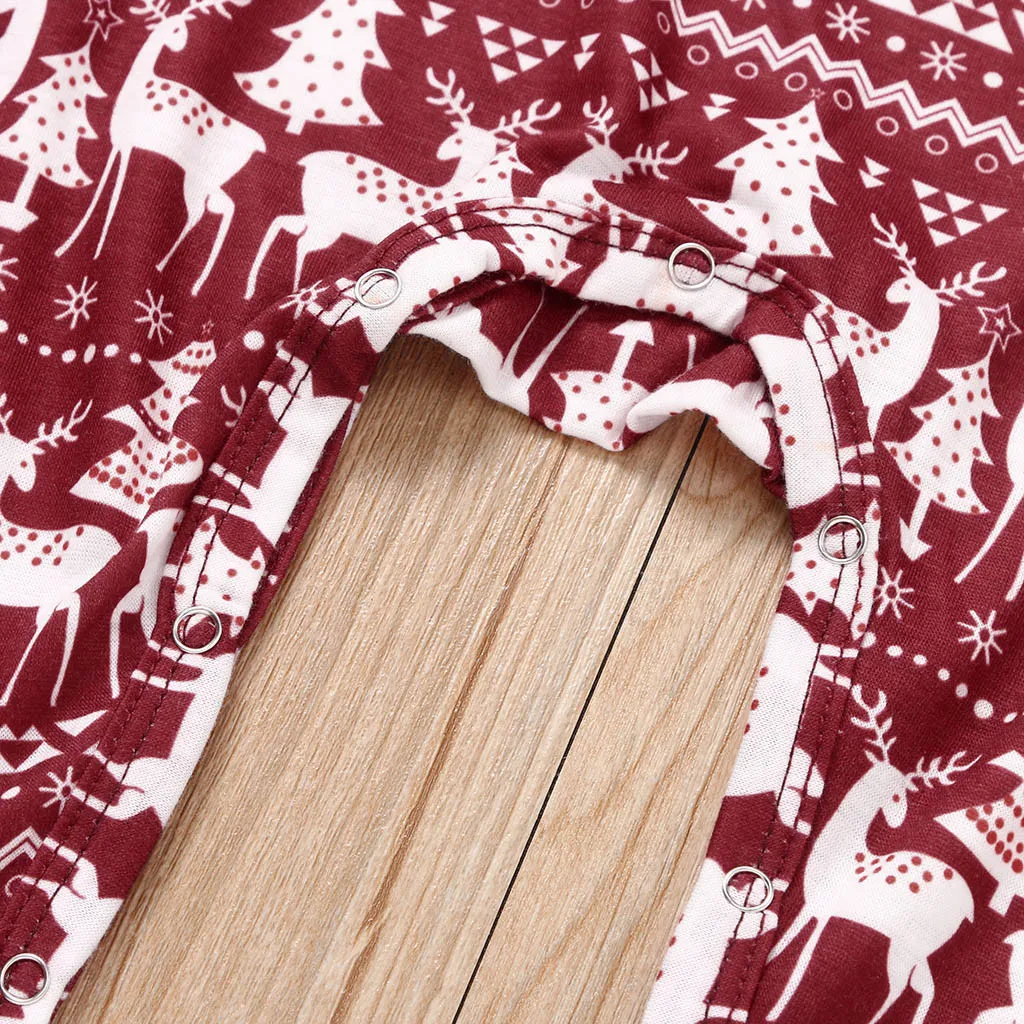 Christmas Newborn Infant Baby Boy Girls Father Mother Kids Romper Jumpsuit Matching Family Outfits Pajamas Sleepwear | Мать и ребенок