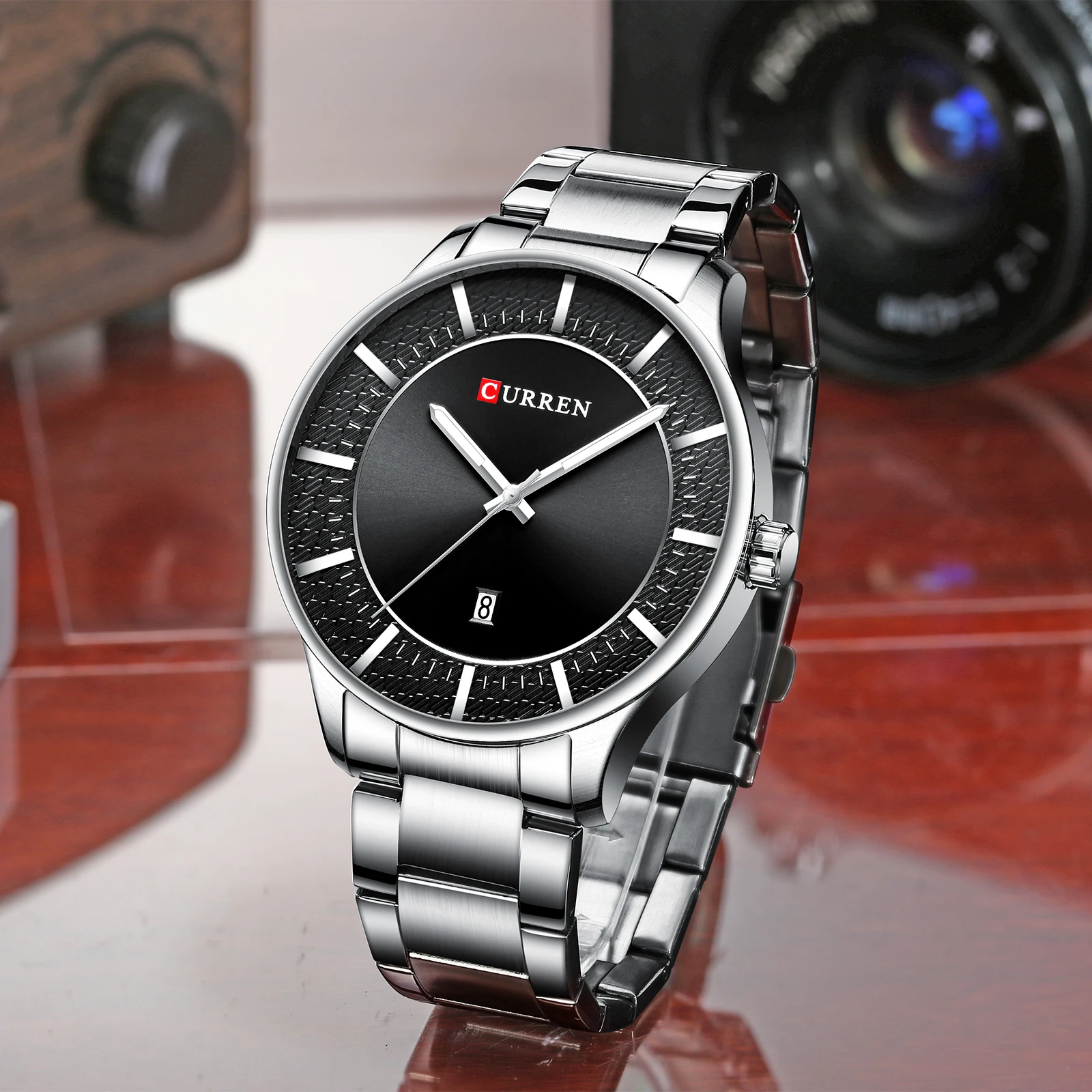 

CURREN Luxury Gold Business Quartz Watches Men Stainless Steel Strap Wristwatch Fashion Auto Date Clock Male Classic Watch