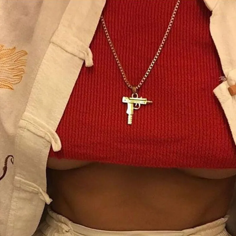 Модное ожерелье AK47 с подвеской револьвера УЗИ пистолета для женщин и мужчин