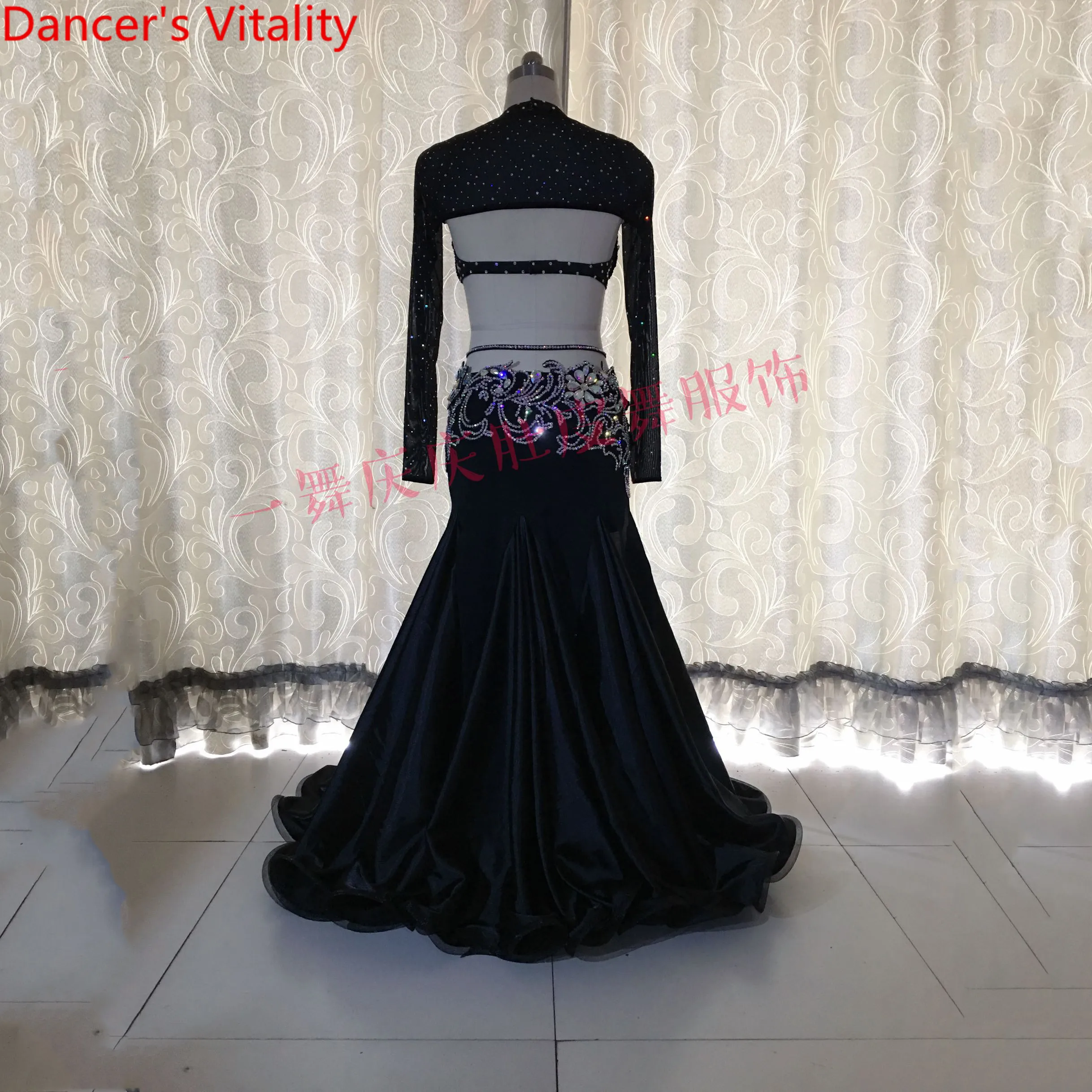 Индивидуальный облегающий бюстгальтер для танца живота Стразы Сексуальная юбка