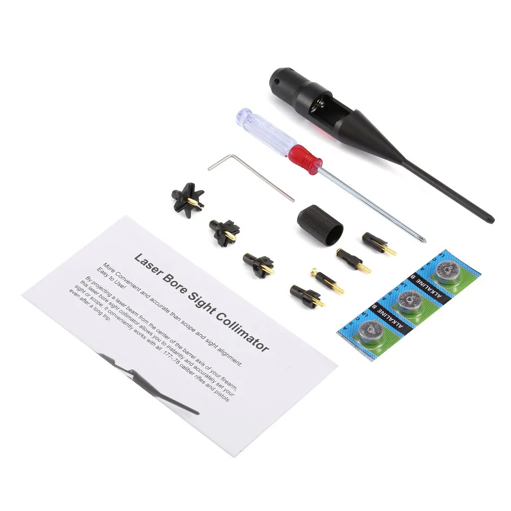 

635-655nm Windage Elevation Adjustable Red Laser Boresighter Bore Sighter Kit For Hunting .17 To .78 Caliber Hunting Hand Gun