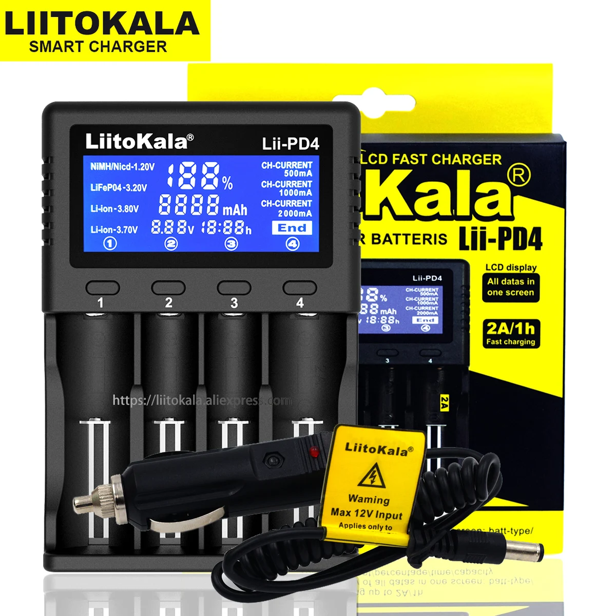 liitokala lii s6 lii pd4 lii 500s 3 2v 3 7v 18650 battery charger 6 slot auto polarity detect 26650 21700 18500 aa aaa batteries free global shipping
