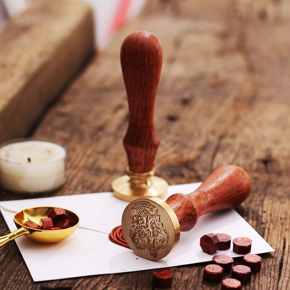 Печать металлическая восковая с деревянной ручкой печать штемпели украшения для