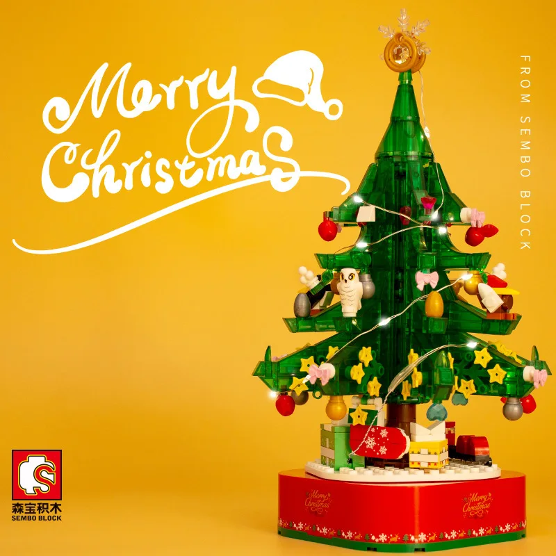 Блоки Sembo Рождественская елка олень дом модельные наборы Строительные Кирпичи