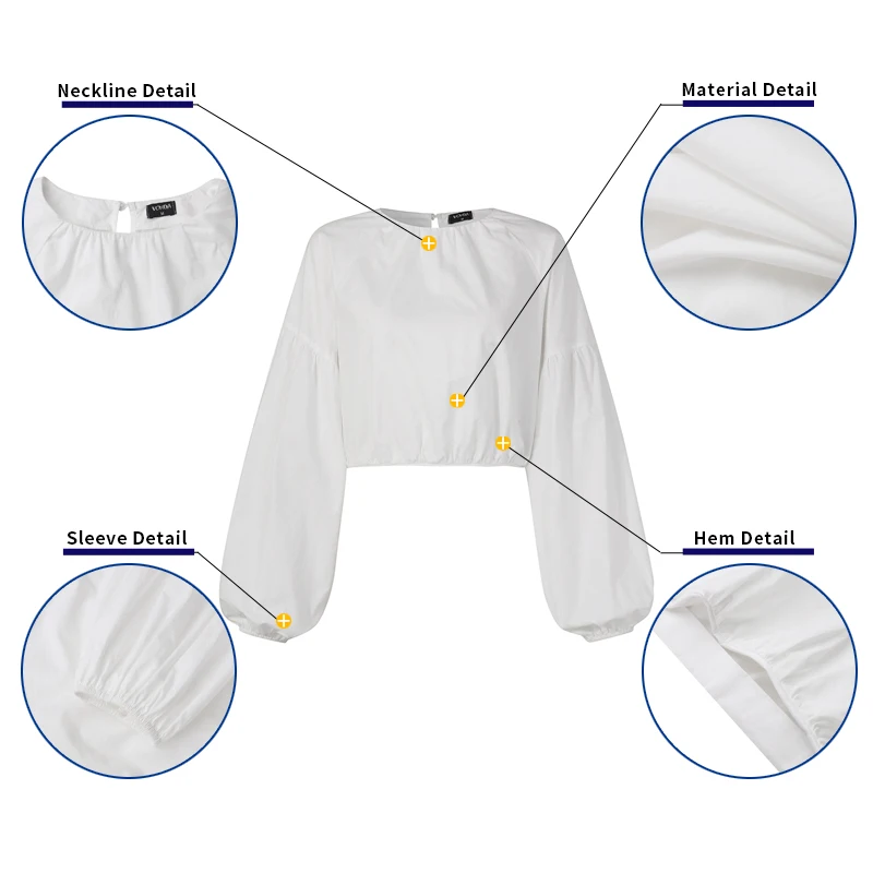 

VONDA Women Cotton Blouses Ladies Long Sleeved Baggy Tops Loose Puff Sleeve Party Shirts Femininas Plus Size Blusas S-5XL