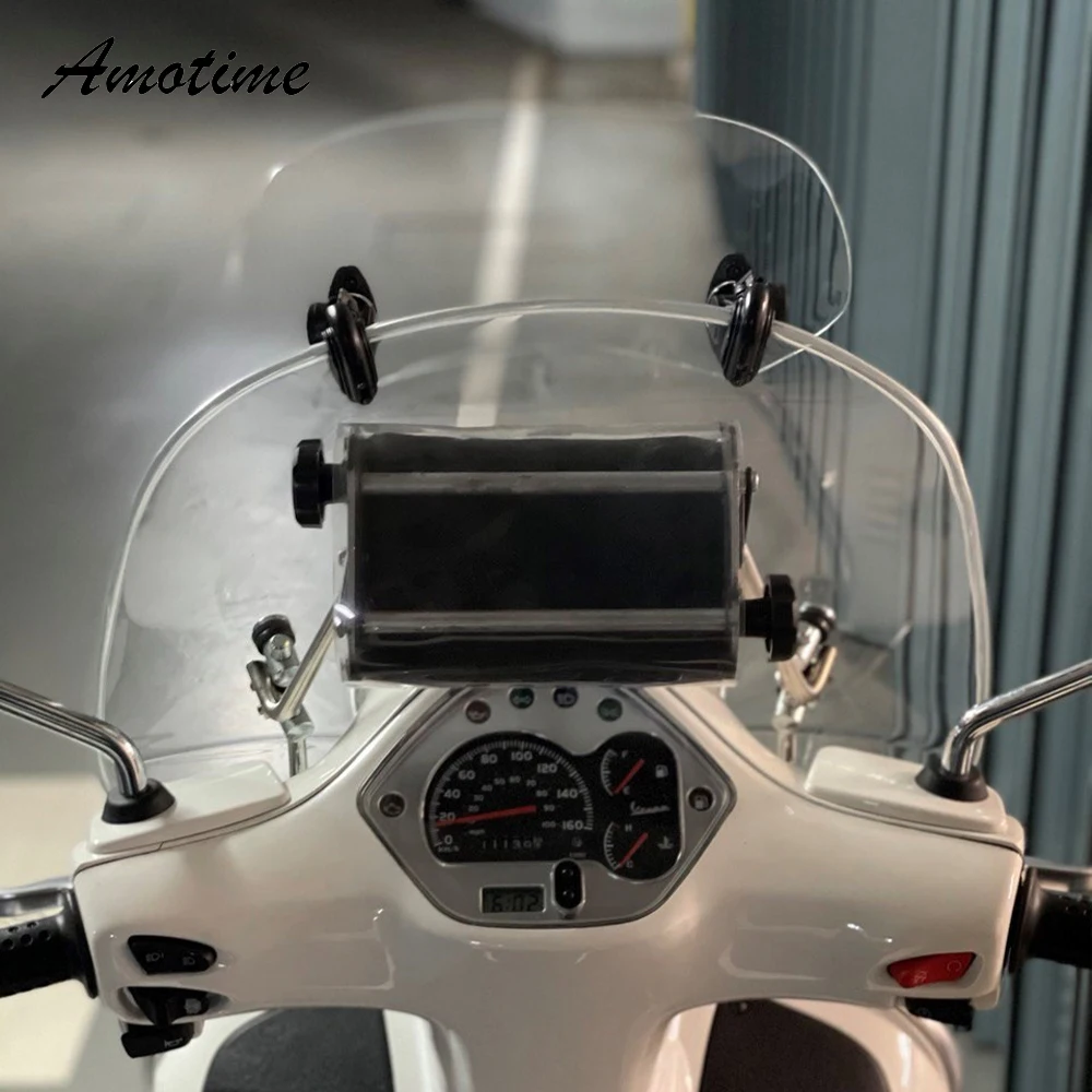 Universal Motorcycle Scooter Adjustable Clip On Windscreen Windshield Extension Spoiler Wind Deflector Lockable | Автомобили и
