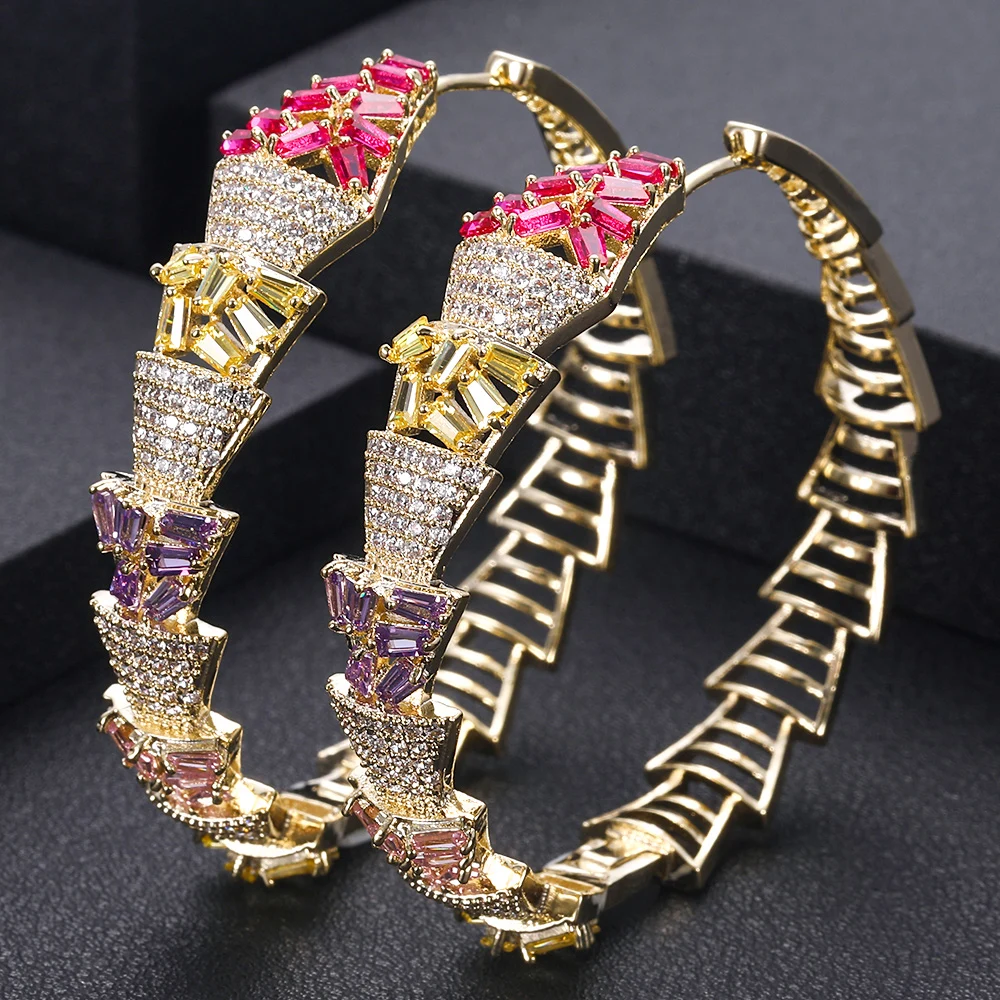 Janekelly модные геометрические серьги кольца для женщин аксессуары с кубическим