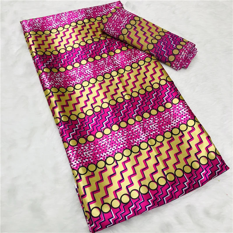 Шелковая ткань фиолетовая атласная модная с Африканским узором Экологически