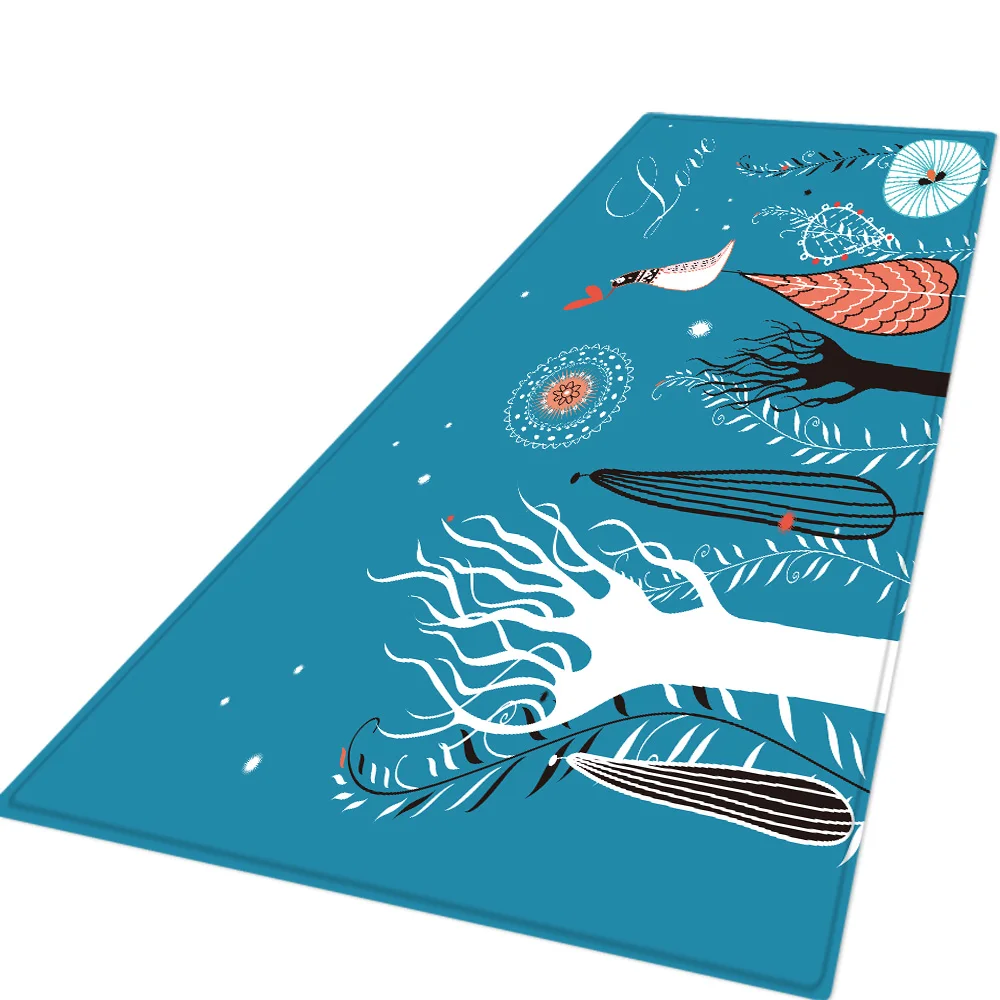 

Nordic simple style beautiful flower print flannel home floor padBathroom mat, doorway mat, kitchen mat, bedside mat