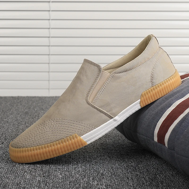 

Summer Men Canvas Shoes Classic Breathable Casual Men's Shoes Simple Student Lace-up Wearable Men's Shoes