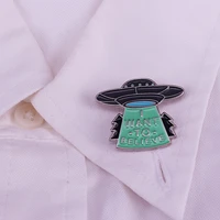 i want to believe enamel pin x files inspired brooch for lapel scarf badge