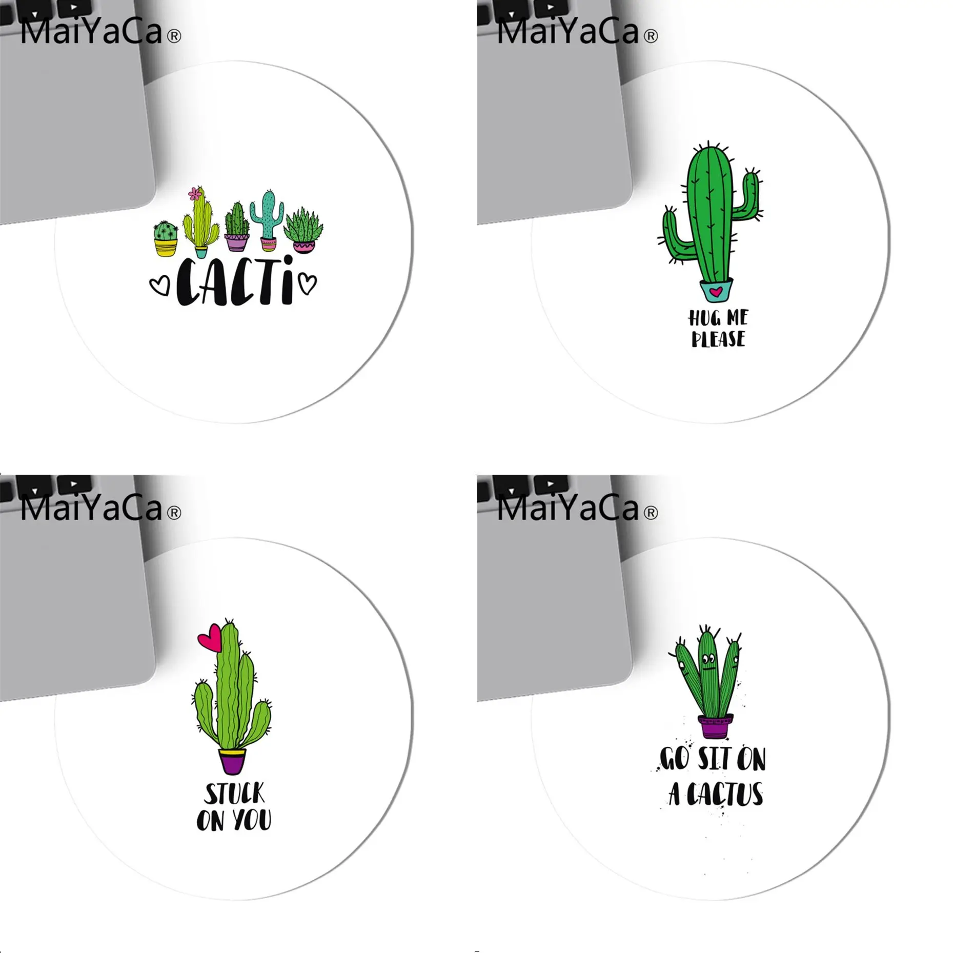 

MaiYaCa Cacti Cartoon Stuck on You Durable Rubber Mouse Mat Pad gaming Mouse pad Rug For PC Laptop Notebook gamer desk pad