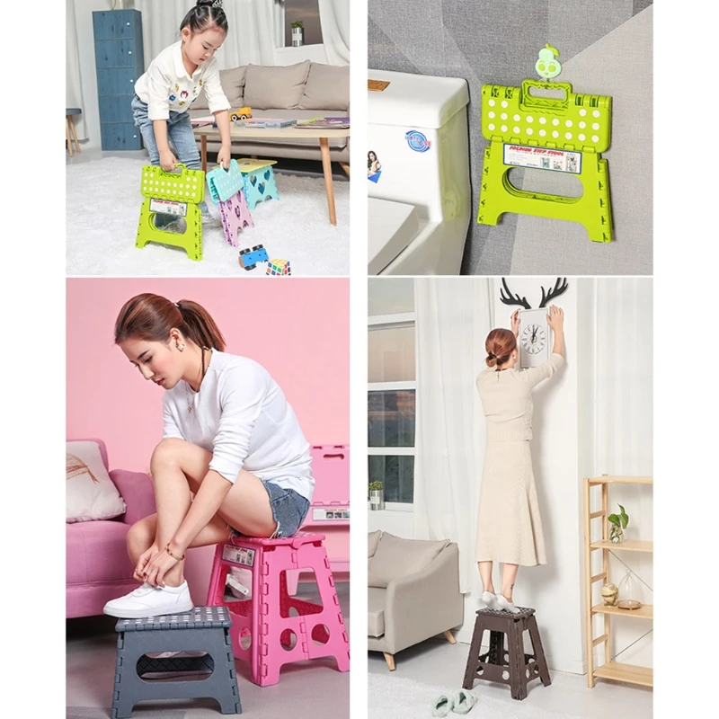 

Folding Footstool Portable Dot Non-slip Children Foot Stool Bathroom Step Stools
