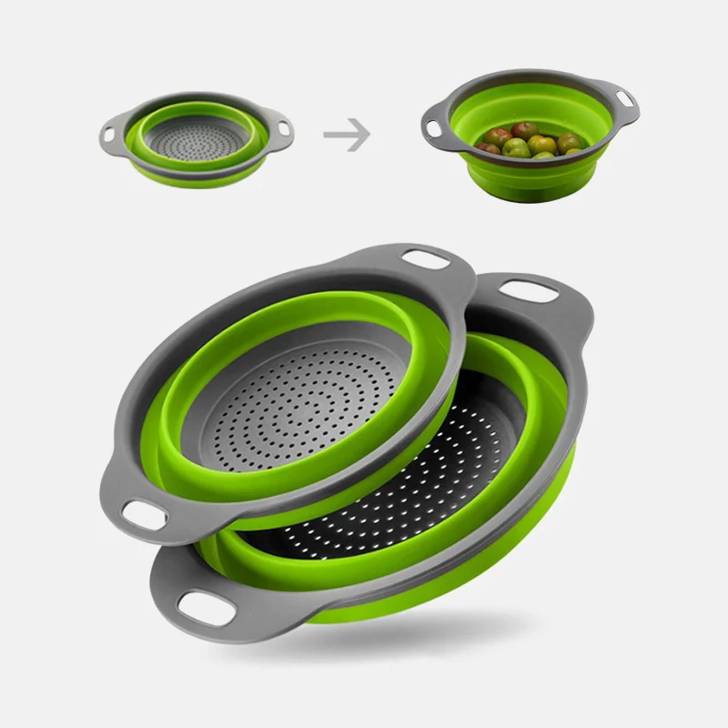 1Pc Foldable Fruit Vegetable Washing Basket Folding Drain Creative Retractable Colander Kitchen Gadgets | Дом и сад