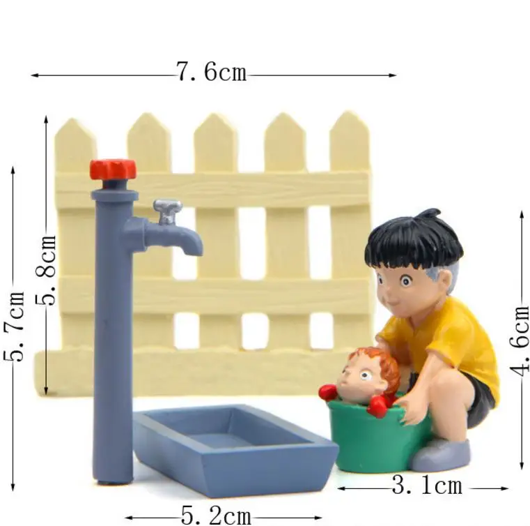1 шт. Творческий Ponyo на скале мини Поньо соске Фигурки игрушки Коллекционная