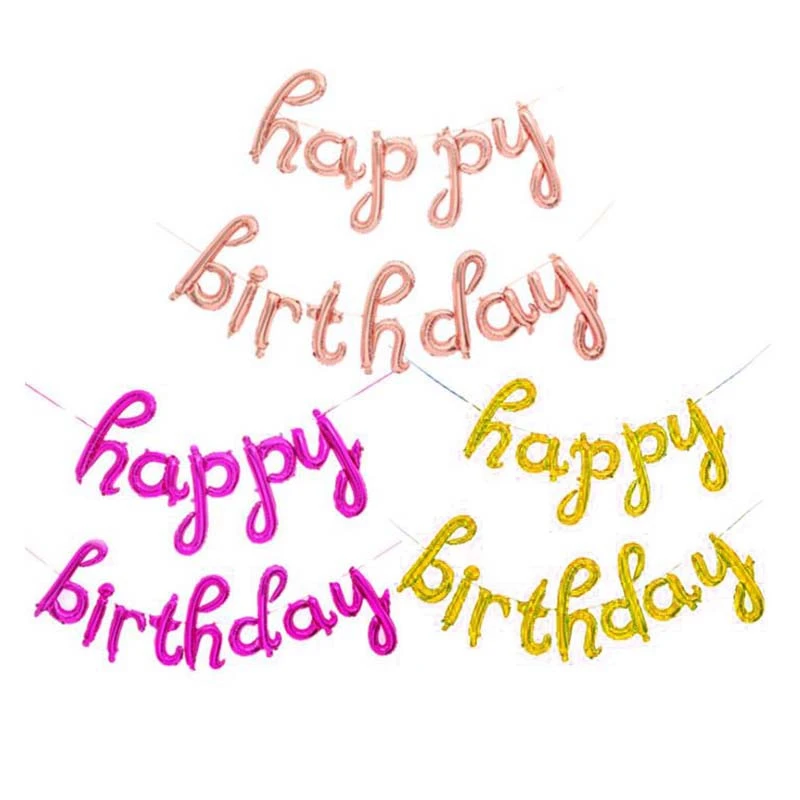 

18Inch Happy Birthday Balloons, Aluminum Foil Banner Balloons for Birthday Party Decorations and Supplies