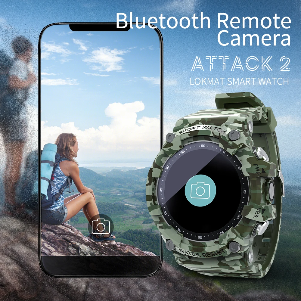 LOKMAT Watch ATTACK 2 Bluetooth Смарт-часы спортивные 5ATM водонепроницаемые фитнес-трекер