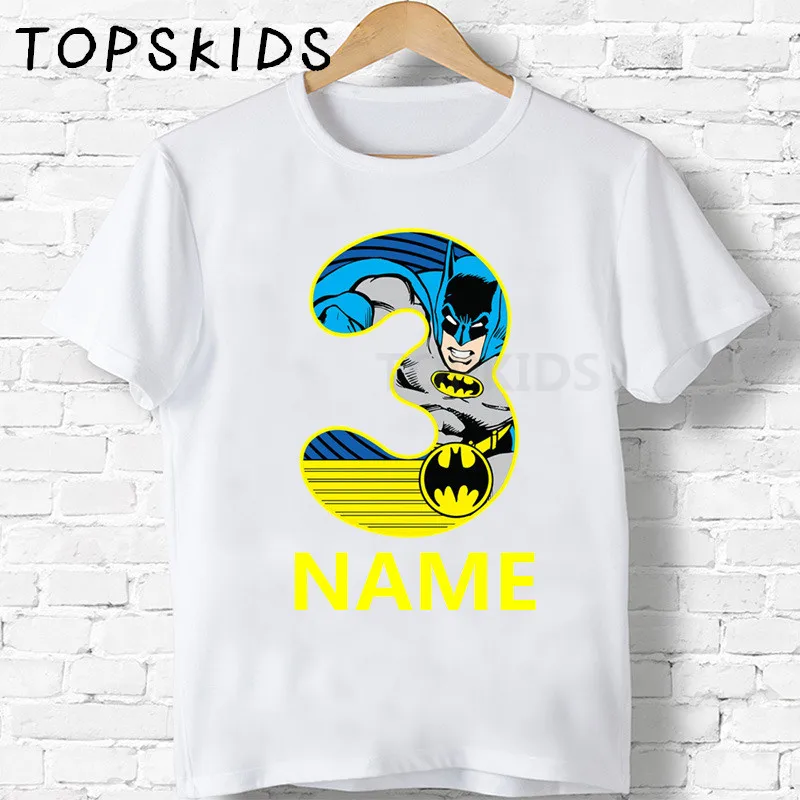 2020 Kids Clothes Baby Boys Happy Birthday Number 1~9 Super Hero Cartoon T shirt Girl T-shirt Children Funny Superhero Gift