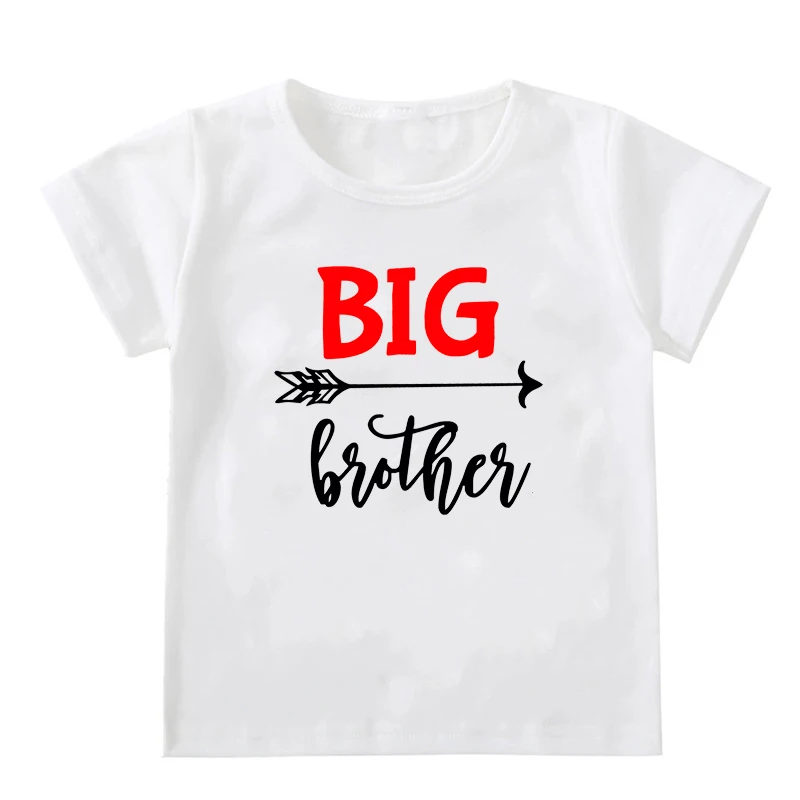 1 шт. Детская футболка с коротким рукавом и надписью Big/Little Brother | одежда обувь
