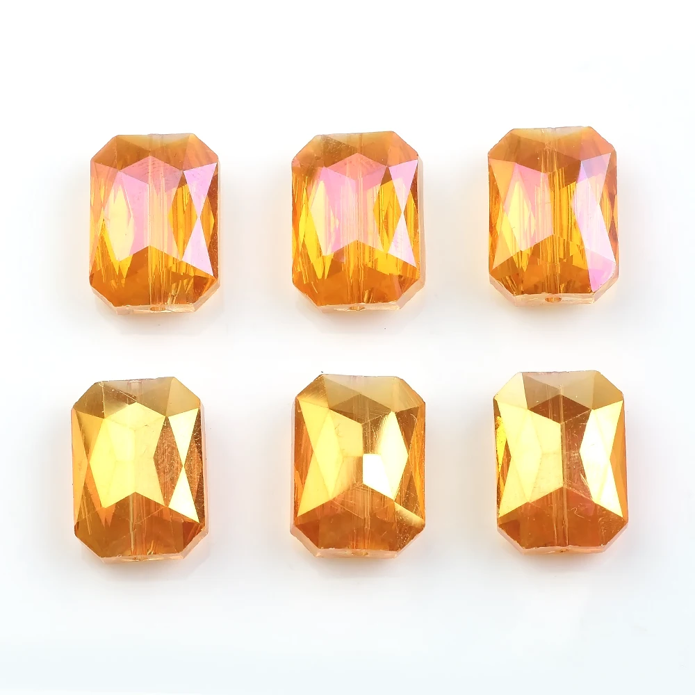 Прямоугольные хрустальные бусины 13 х18 мм 10 шт. граненые свободные стеклянные для