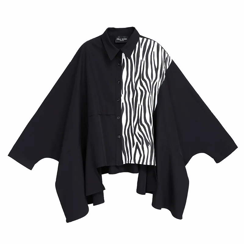 

Oversize Shirt Female Spring New Women's Top Fashion Loose Shirt Cardigan Female Black Striped Long Sleeve Crop Top Blouses