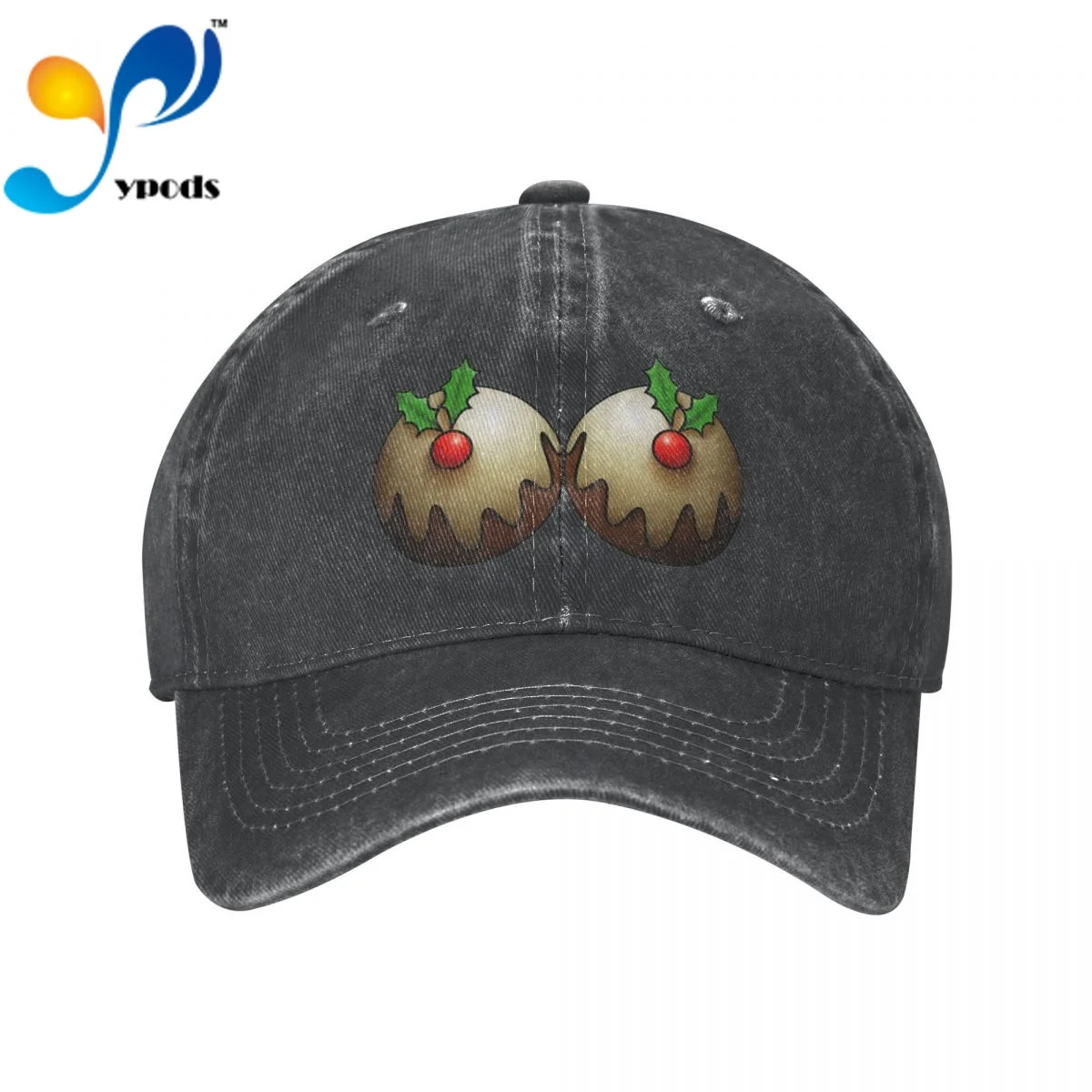 

Christmas Pudding Breast Humour Mens Funny Xmas Secret Santa Denim Baseball cap Snapback Hats Hat for Men Women Caps Casquette