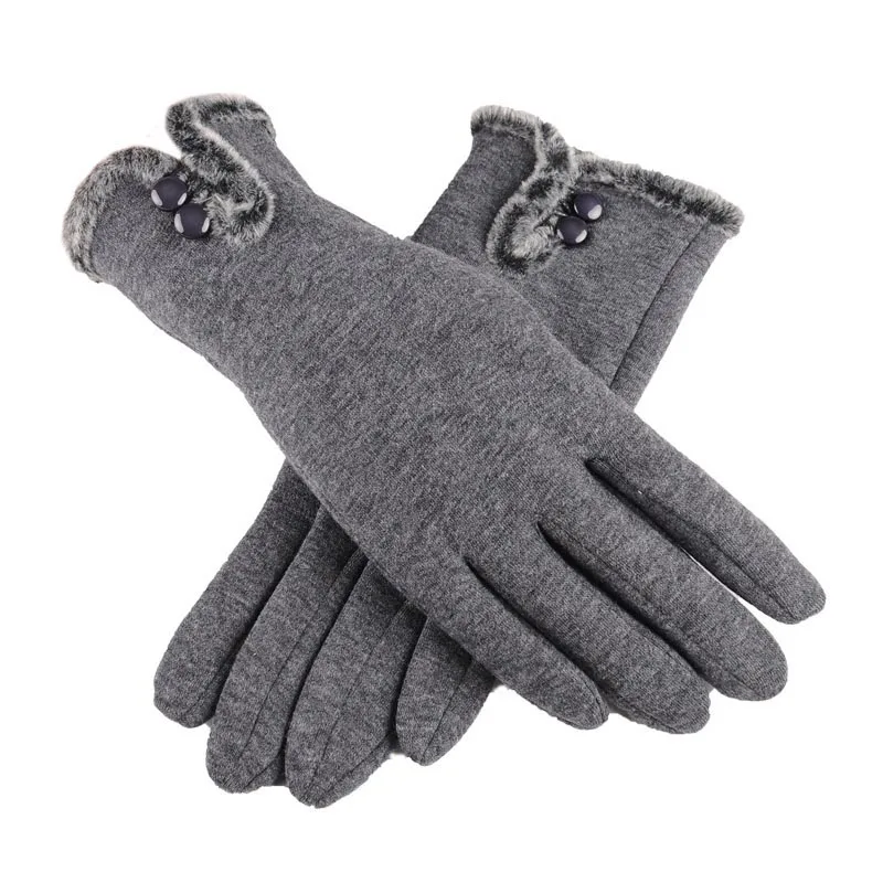 

Winter Women's Non-Fleece Touch Screen Warm Gloves Fashion Lady Fleece Thickened Wind-proof Ski Riding Driving Gloves