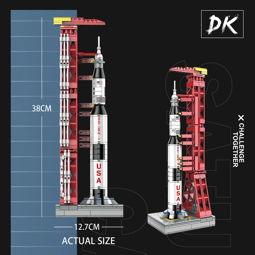 7022 Apollo Project Lunar Astronaut Saturn V Carrier Rocket Model Building Blocks Bricks Toys for Children | Игрушки и хобби