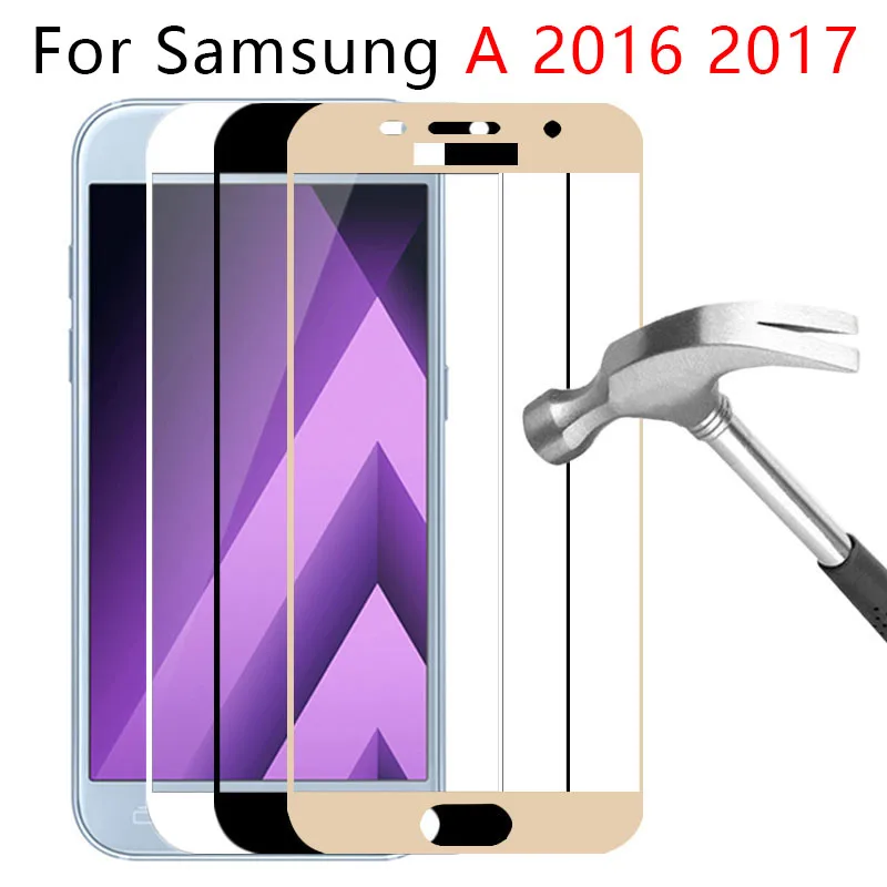 Защитная пленка из закаленного стекла чехол для телефона Samsung A5 2017 a7 a3 2016 крышка