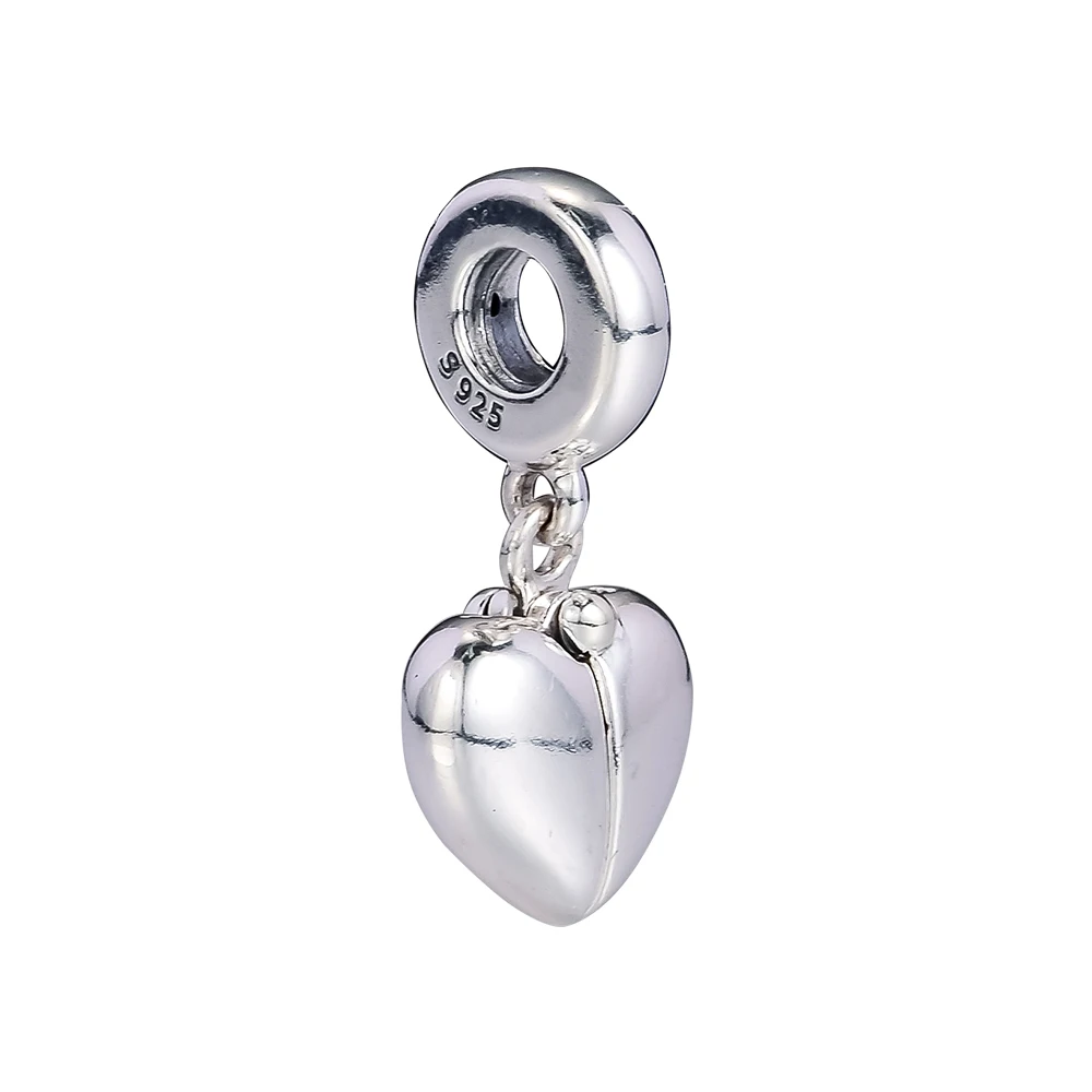 Vintage Beads Family Heart Hanging Charms silver 925 original Fits European Woman Bracelets DIY For Jewelry Making | Украшения и