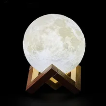 Dropship 3D Print Rechargeable Moon Lamp LED Night Light Creative Touch Switch Moon Light For Bedroo