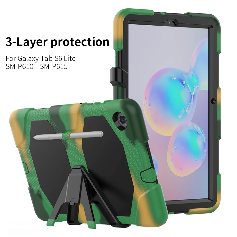 

Kids Safe Armor Shockproof Tablet Cover for Samsung Galaxy Tab S6 Lite 10.4 inch 2020 SM-P610 SM-P615 Kickstand Protective Case