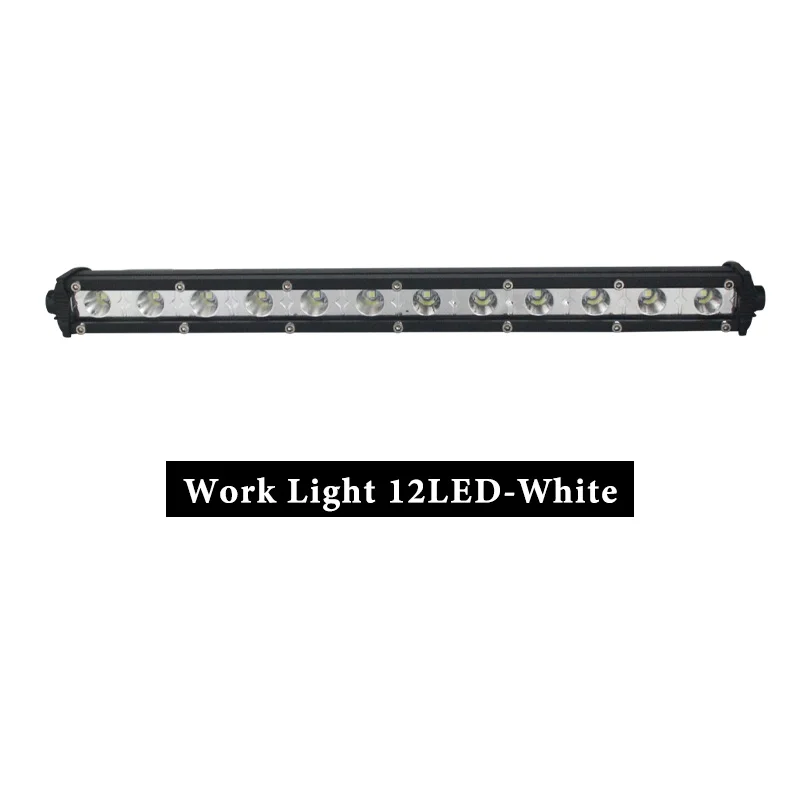 White LED 12LED 11 дюймов 12 В 24 в ряд светильников для внедорожника светодиодный рабочий свет бар 36 Вт Светодиодный рабочий свет Бар Яркий Фокусируемый луч дневного света для ATV SUV - Цвет: White LED 12LED