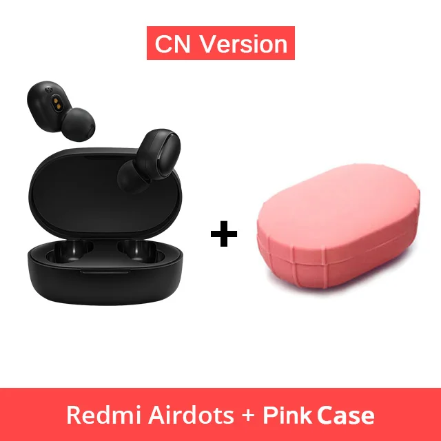 CN Add Pink Case Xiaomi Redmi AirDots наушники Bluetooth гарнитура 5,0 TWS истинный беспроводной стерео SBC милый мини-светильник наушники с автоматической зарядкой - Цвет: CN Add Pink Case