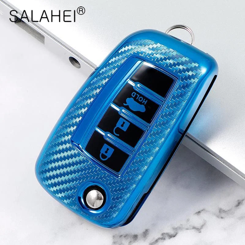 Лучший чехол для автомобильных ключей из углеродного волокна ТПУ Nissan Qashqai J11 X trail