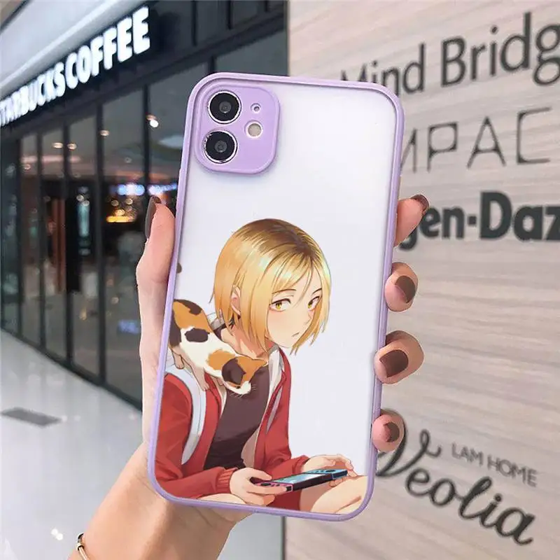 

Kenma Kozume of Haikyuu Anime Phone Cases matte transparent For purple iPhone 7 8 x xs xr 11 12 pro plus max mini Clear Funda