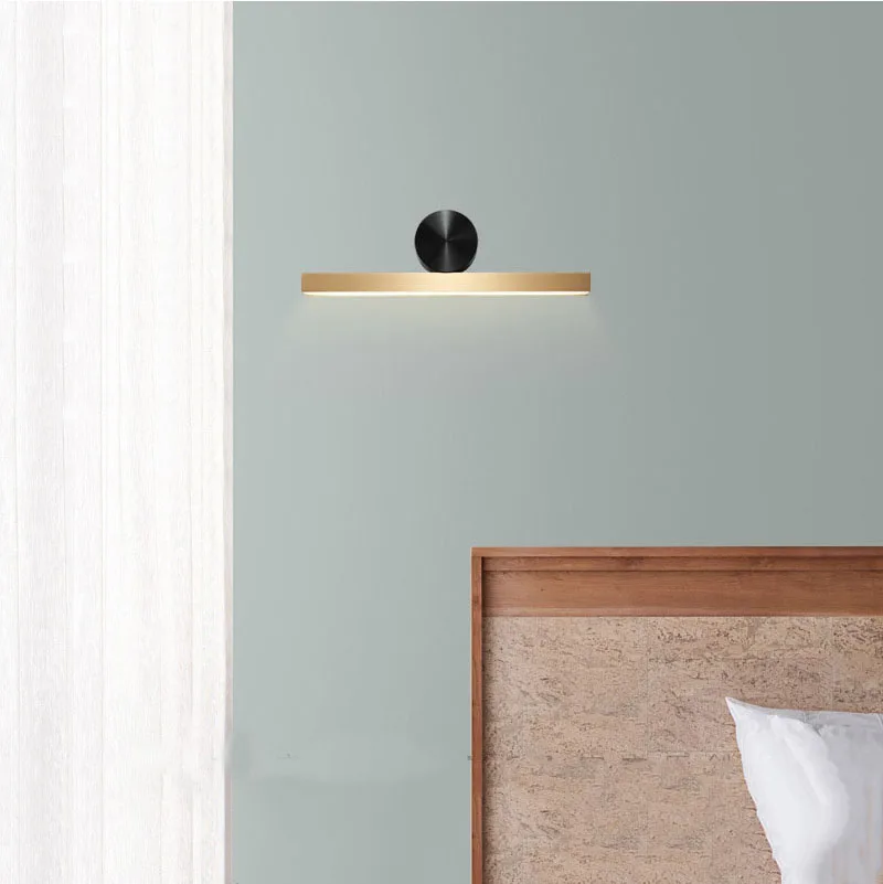 

brass Led Wall Lamp Bedroom Bedside Sconce Modern For Home Stairs Lighting Wall light for Home White Black Silver Bathroom Lamp